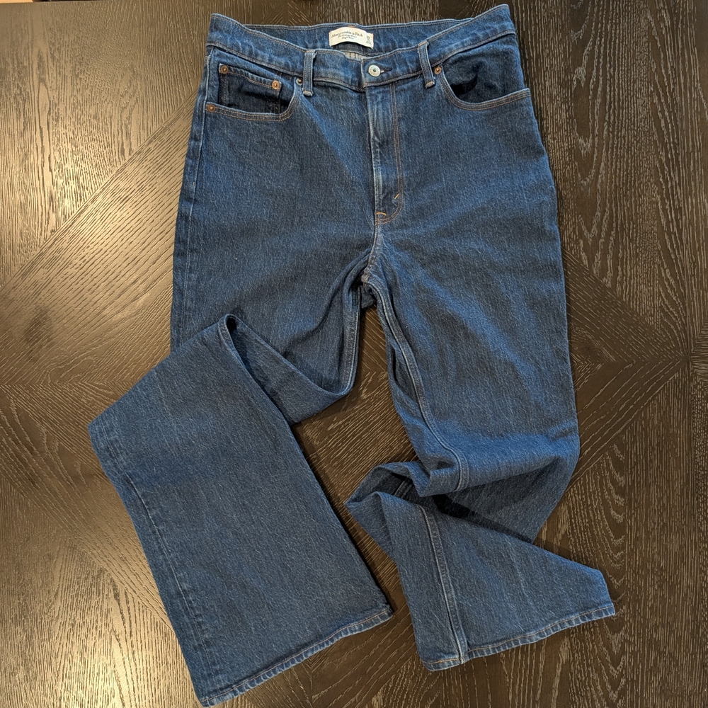 Abercrombie Vintage Flare High Rise Women's Jeans, Color: Super Dark, 30 Long